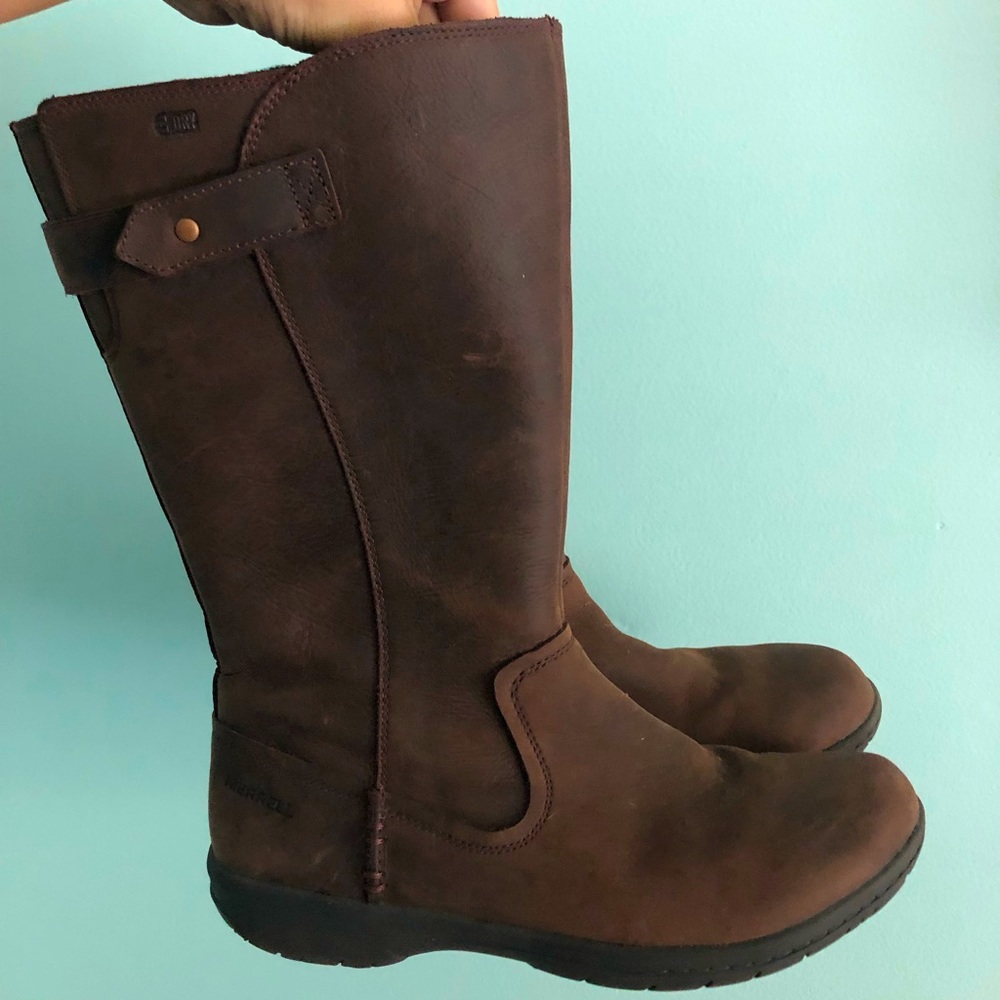 Merrell Tall Brown Waterproof Leather Kassie Boots - WOMENS 7.5